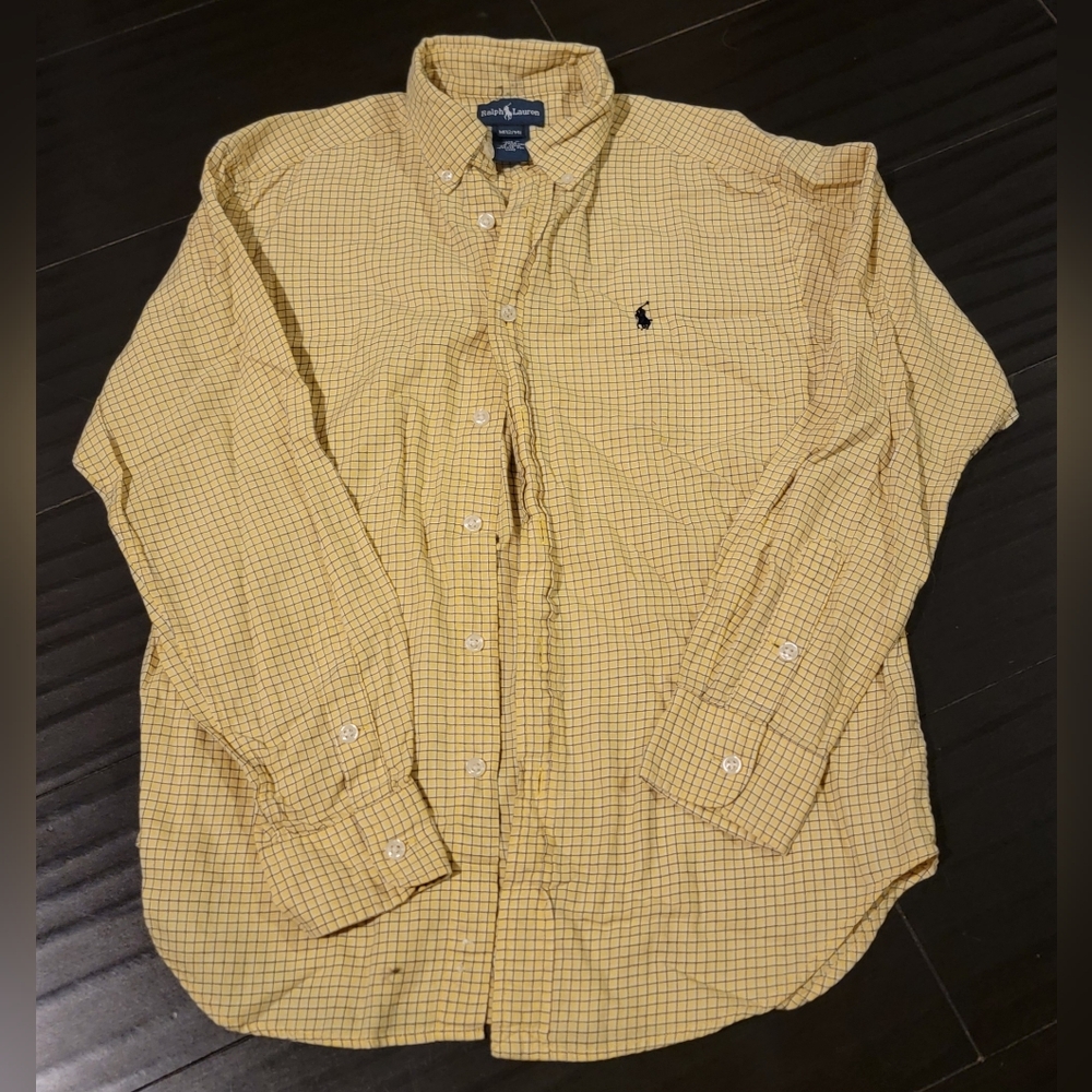 Polo by Ralph Lauren Boys Mustard Plaid Shirt
